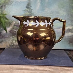 Vintage Gray's Pottery Copper Lustre Creamer Jug Clipper Ship Stoke-on-Trent